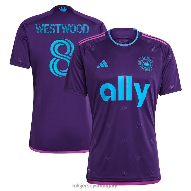 férfiak charlotte fc ashley westwood adidas lila 2023 koronaékszer kit replika mez mez MLS Jerseys 22FZD1091